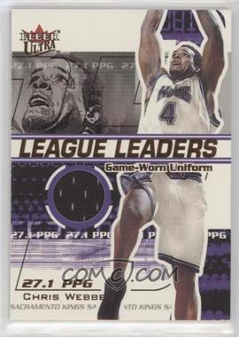 2001-02 Fleer Ultra - League Leaders - Game-Worn Uniform #_CHWE - Chris Webber /450