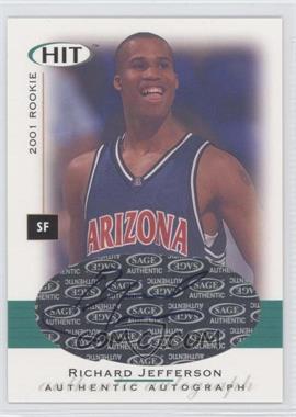 2001-02 SAGE Hit - [Base] - Autographs #A13 - Richard Jefferson