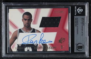 2001-02 SPx - [Base] #91.3 - Signed Rookie Jersey - Tony Parker (Red) /800 [BGS Encased]