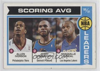 2001-02 Topps Heritage - [Base] #145 - League Leaders - Allen Iverson, Jerry Stackhouse, Shaquille O'Neal