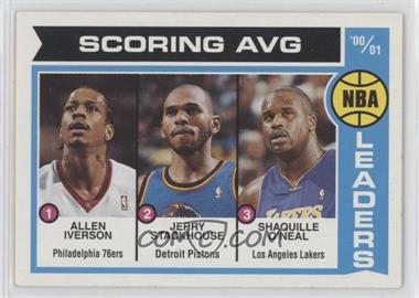 2001-02 Topps Heritage - [Base] #145 - League Leaders - Allen Iverson, Jerry Stackhouse, Shaquille O'Neal