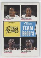 Team Leaders - Allen Iverson, Tyrone Hill, Aaron McKie [EX to NM]