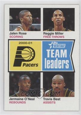 2001-02 Topps Heritage - [Base] #91 - Team Leaders - Jalen Rose, Reggie Miller, Jermaine O'Neal, Travis Best