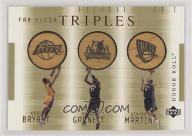 2001-02 Upper Deck Honor Roll - Fab Floor Triples #KB/KG/KM - Kobe Bryant, Kevin Garnett, Kenyon Martin
