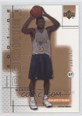 2001-02 Upper Deck Ovation - [Base] #117.2 - Jason Richardson (Stats) /250