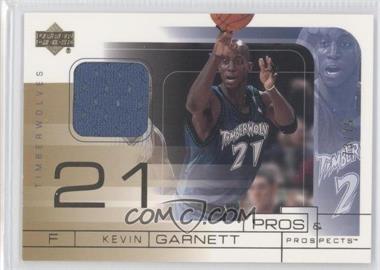 2001-02 Upper Deck Pros & Prospects - Game Jerseys - Gold #KG - Kevin Garnett /75