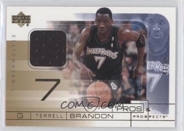 2001-02 Upper Deck Pros & Prospects - Game Jerseys - Gold #TB - Terrell Brandon /75