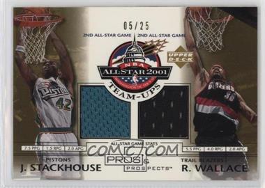 2001-02 Upper Deck Pros & Prospects - NBA All-Star Team Ups - Gold #JS/RW - Jerry Stackhouse, Rasheed Wallace /25