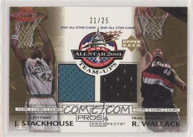 2001-02 Upper Deck Pros & Prospects - NBA All-Star Team Ups - Gold #JS/RW - Jerry Stackhouse, Rasheed Wallace /25