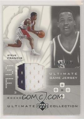 2001-02 Upper Deck Ultimate Collection - Ultimate Game Jersey - Silver #SF - Steve Francis /125