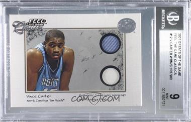 2001 Fleer Greats of the Game - Feel the Game Classics #_VICA.5 - Vince Carter (Dual Swatch, Blue Jersey, Wristband Not Showing) [BGS 9 MINT]