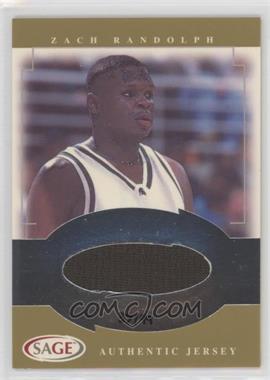 2001 Sage - Authentic Jerseys - Gold #J14 - Zach Randolph /99