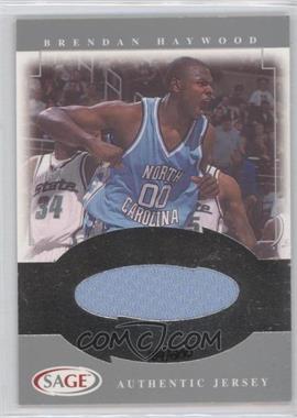 2001 Sage - Authentic Jerseys - Silver #J10 - Brendan Haywood /200