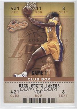 2002-03 Fleer Authentix - [Base] - Club Box #25 - Rick Fox /100