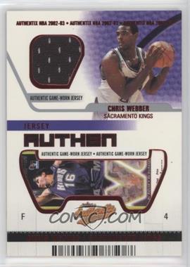2002-03 Fleer Authentix - Jersey Authentix - Unripped #JA-CW - Chris Webber /50