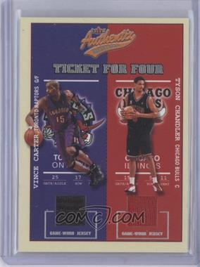 2002-03 Fleer Authentix - Ticket for Four #CCPW - Vince Carter, Tyson Chandler, Paul Pierce, Chris Webber /200