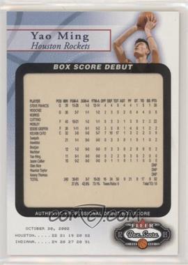 2002-03 Fleer Box Score - Box Score Debut #1 BSD - Yao Ming /2002