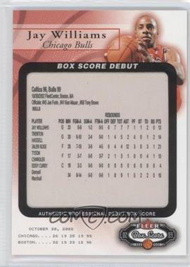 2002-03 Fleer Box Score - Box Score Debut #9 BSD - Jay Williams /2002