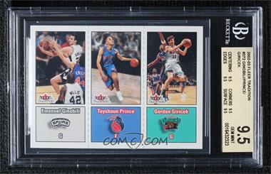 2002-03 Fleer Tradition - [Base] #272 - Manu Ginobili, Tayshaun Prince, Gordan Giricek [BGS 9.5 GEM MINT]