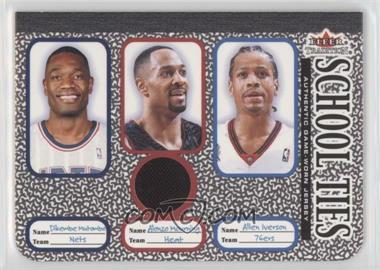 2002-03 Fleer Tradition - School Ties - Memorabilia #9ST.2 - Alonzo Mourning, Allen Iverson, Dikembe Mutombo (Mourning Jersey)