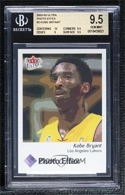 2002-03 Fleer Ultra - Photo Effex #2 PE - Kobe Bryant [BGS 9.5 GEM MINT]