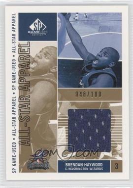 2002-03 SP Game Used Edition - All-Star Apparel - Gold #BH-AS - Brendan Haywood /100