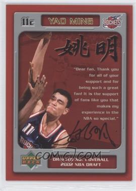 2002-03 Upper Deck - Fan Letter Yao Ming Fan Request #_YAMI - Yao Ming
