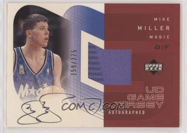 2002-03 Upper Deck - UD Game Jersey - Autographs #AU-MM - Mike Miller /275