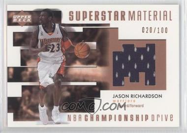 2002-03 Upper Deck Championship Drive - Superstar Material Jersey #JR-M - Jason Richardson /100