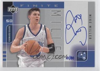 2002-03 Upper Deck Finite - Signatures #MM-A - Mike Miller /80