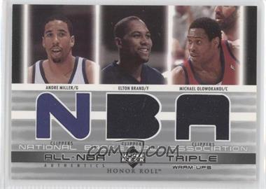 2002-03 Upper Deck Honor Roll - All-NBA Authentic Triple Warm-ups #AM/EB/MO - Andre Miller, Elton Brand, Michael Olowokandi