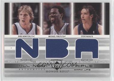 2002-03 Upper Deck Honor Roll - All-NBA Authentic Triple Warm-ups #DN/MF/SN - Dirk Nowitzki, Michael Finley, Steve Nash
