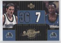 Dual Game-Used Jerseys - Terrell Brandon, Igor Rakocevic #/1,500