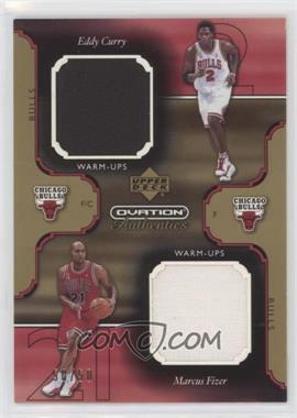 2002-03 Upper Deck Ovation - Authentics - Dual Gold Warm-Ups #EC/MF - Eddy Curry, Marcus Fizer /50