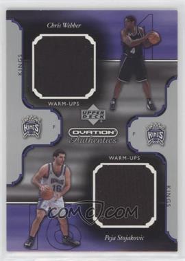 2002-03 Upper Deck Ovation - Authentics - Dual Warm-Ups #CW/PS - Chris Webber, Peja Stojakovic