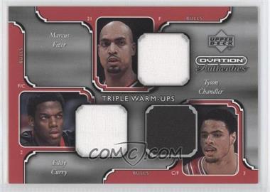 2002-03 Upper Deck Ovation - Authentics - Triple Warm-Ups #EC/MF/TC - Eddy Curry, Marcus Fizer, Tyson Chandler