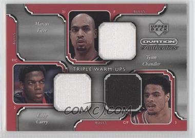 2002-03 Upper Deck Ovation - Authentics - Triple Warm-Ups #EC/MF/TC - Eddy Curry, Marcus Fizer, Tyson Chandler