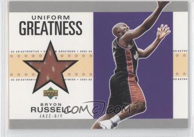 2002-03 Upper Deck UD Authentics - Uniform Greatness #BR-U - Bryon Russell /1950