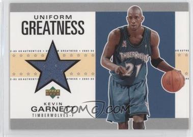 2002-03 Upper Deck UD Authentics - Uniform Greatness #KG-U - Kevin Garnett /1950