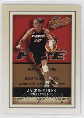 2002 Fleer Authentix WNBA - [Base] #1 - Jackie Stiles