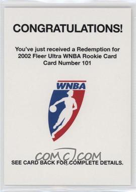 2002 Fleer Ultra WNBA - [Base] - Expired Rookie Redemption #101 - Sue Bird