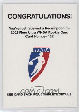 2002 Fleer Ultra WNBA - [Base] - Expired Rookie Redemption #102 - Swin Cash