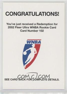 2002 Fleer Ultra WNBA - [Base] - Expired Rookie Redemption #102 - Swin Cash