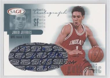 2002 Sage - Authentic Autograph - Platinum #A18 - Jared Jeffries /30