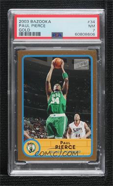 2003-04 Bazooka - [Base] - Gold #34.2 - Paul Pierce (Green Jersey) [PSA 7 NM]