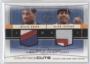 2003-04 Flair Final Edition - Courtside Cuts Dual Jerseys - Gold Die-Cut Patch #CCD-WG/AI - Willie Green, Allen Iverson /10