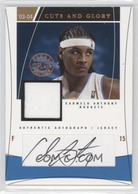 2003-04 Flair Final Edition - Cuts and Glory Game-Used Autographs #CG-CA - Carmelo Anthony /100