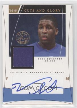 2003-04 Flair Final Edition - Cuts and Glory Game-Used Autographs #CG-MS - Mike Sweetney /100