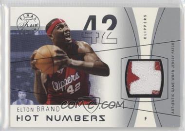 2003-04 Flair Final Edition - Hot Numbers Jerseys - Platinum Team Win Total Patch #HN-EB - Elton Brand /28