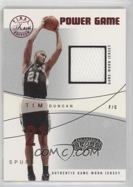 2003-04 Flair Final Edition - Power Game Jerseys - Red #PG-TD - Tim Duncan /175